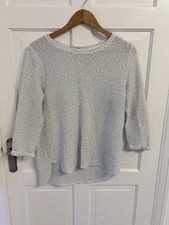 H&M White & Grey Textured Knit