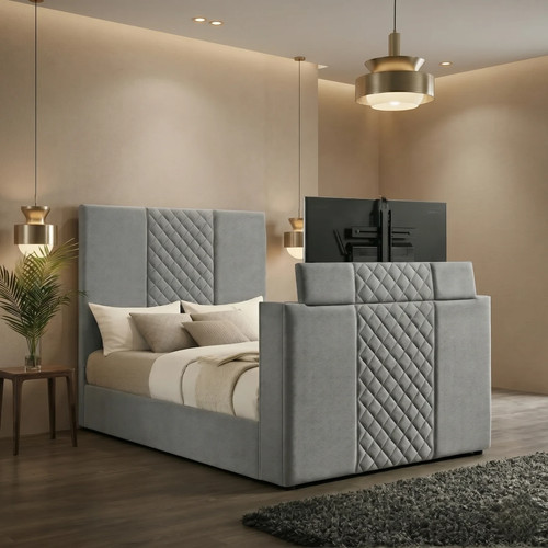 Three panel upholstered bed - panel,