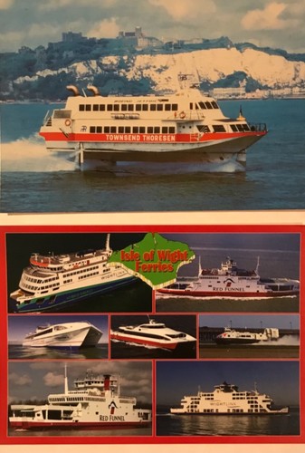 Hovercraft jetfoil postcard - hovercraft,