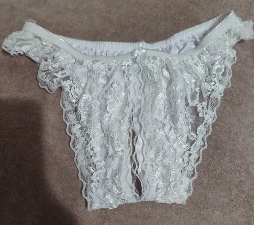 White crotchless panties - white,
