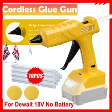 Cordless Hot Melt Glue Gun with 10x 11mm Sticks for Dewalt 18V Li-ion Battery UK