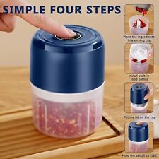 Electric Mini Garlic Chopper Presses Fruit Vegetable Onion Food Cutter Blue uk A