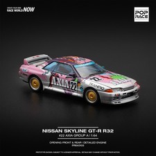 Pop Race Nissan Skyline GT-R R32 #22 AXIA GROUP A 1:64 Diecast Model 640103