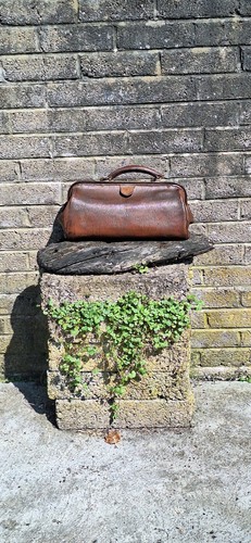 Antique leather doctors bag - leather,