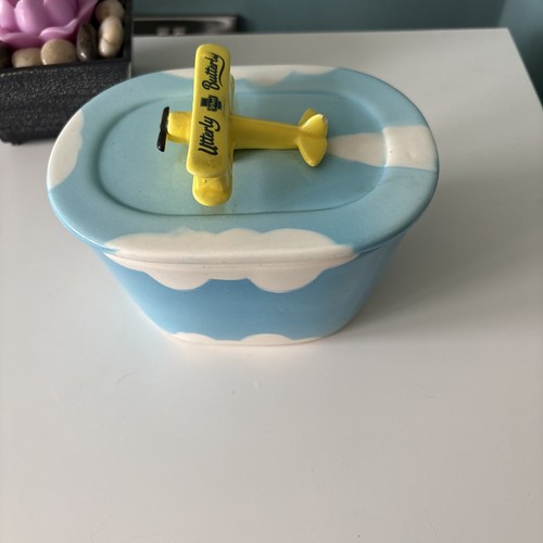 Butter dish vintage blue - dish,