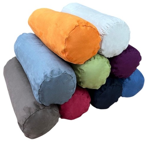 Faux suede bolster cushion - faux,