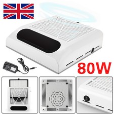 80W Nail Dust Collector Machine Nail Vacuum Dust Extractor Suction Fan UK Plug B