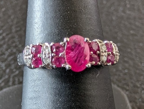 9ct white gold ruby - white, &