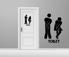 Toilet Door Sign Sticker Man