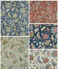 Iliv Chanterelle Bird/Floral Cotton Fabric for Curtain/ Blinds/Upholstery/Crafts