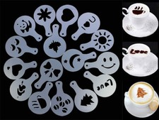 16PC COFFEE CHOCOLATE STENCIL PATTERNS DESIGN TEMPLATES MOULD CAPPUCCINO LATTE