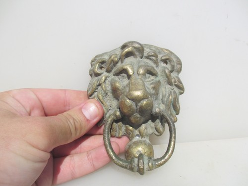 Vintage brass lion head - vintage,
