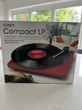 Ion Compact LP Vinyl Record Player Turntable Red - New And Unused