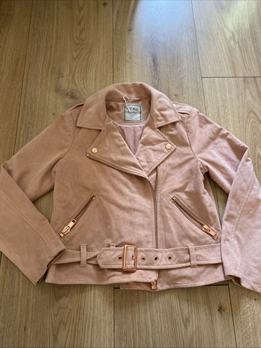 Girls faux suede biker jacket - girls,