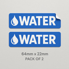 2x WATER Laminated Small Weatherproof Motorhome, Caravan, Boat Vinyl Stickers