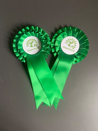 Election rosettes green party - green,