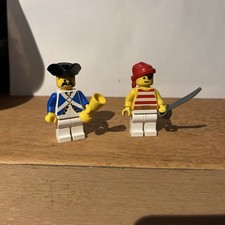 Vintage Lego Pirate Figure with Goblet & Cutlass Sword Minifig X2 Lot