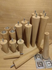 4 x Oak Wooden furniture legs