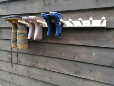 Welly wellington wellies wooden rack boot holder wall mounted  1 -10 pairs