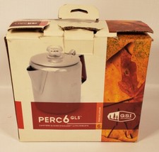 Vintage Coffee Percolator Outdoors Pot Stainless 6 Cup Perc6 GLS  A58