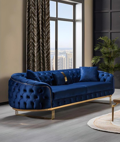 Blue chesterfield seater - blue,