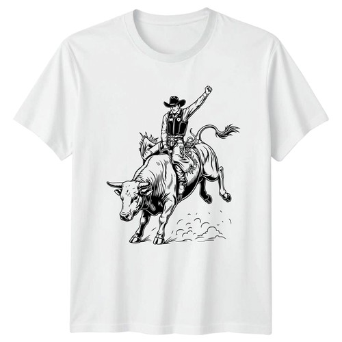 Bull riding cowboy - bull, rider