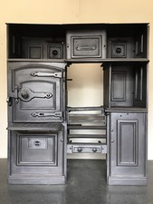 Restored Antique Cast Iron Victorian Kitchen Cooking Range Fireplace Hob (QP049)