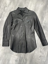 Dsquared2 black leather shirt