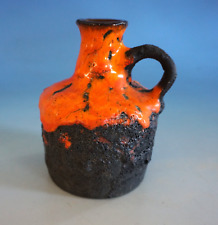 WGP Vintage Roth Pottery Vase Handle Vase Fat Lava Orange Pottery 15cm (F025-483)