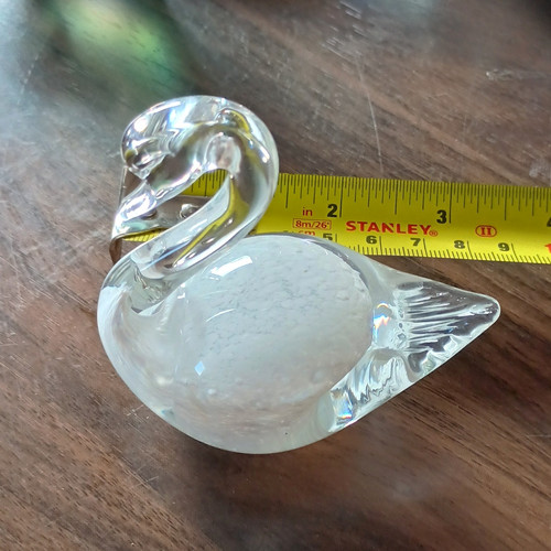 Glass crystal swan ornament - swan,