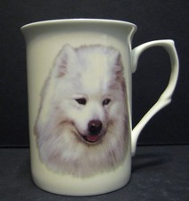 Samoyed Dog Head B/F Fine Bone China Mug Cup Beaker