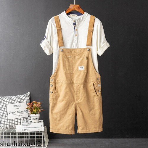 Summer vintage men bib - bib, pants