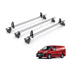 Fiat Scudo Roof Rack Fits Low (H1) 2007-2016 Vans 3 Bars + Loadstops Rhino Fleet