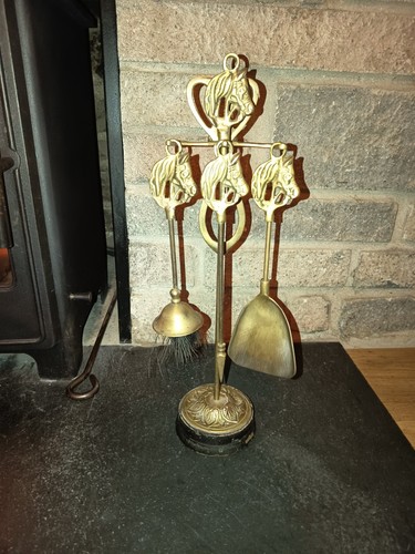 Vintage brass fire place - brass,
