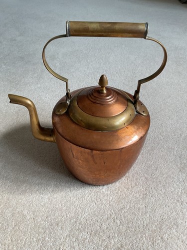 Large copper and brass - brass, kettle