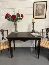 Beautiful Carved Victorian Mahogany Hall Console table on original castors