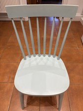 Scandinavian Spindle Backed Dining Chair, Beech, Duck Egg Blue