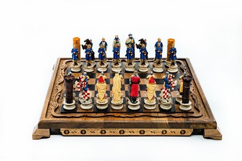 Medieval crusaders chess set - chess,