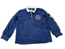 Rowing Blazers Target Kids Blue Rose Print Long Sleeve Rugby Polo Shirt Size S