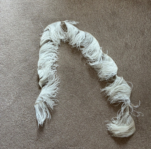Vintage white ostrich feather - white,