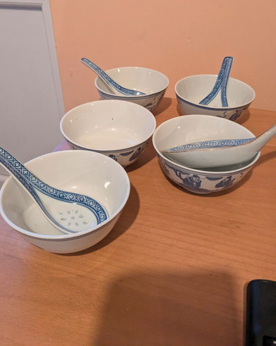 Vintage blue porcelain chinese - blue,