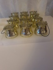 12 Gold Mercury Glass Votive