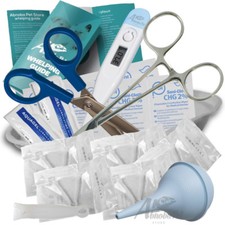 Puppy Whelping Kit Thermometer Sterile Cord Clamps Forceps Scissors Aspirator