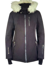 New With Tags Sweaty Betty Size Small Ski Jacket Black Detachable Fur Trim Hood