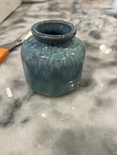 POOLE Pottery Small Glazed Blu Bud Posy Vase Bulb Shape