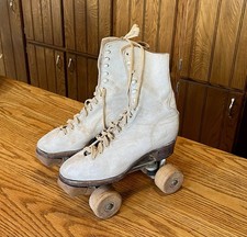Cleveland Skate Co Vintage White Leather Roller Skates Women Model #50 Size 7