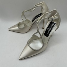 Ivory Satin Diamanté Shoes, Wedding, Bridal, Heels, Bridesmaid Bride Size 5/38