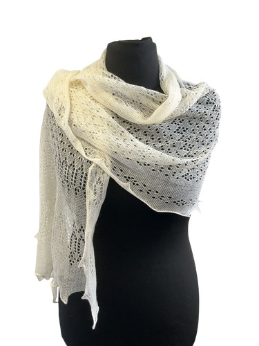 Cream lace shawl - cream, traditional