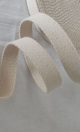 60mm cotton natural webbing - ,