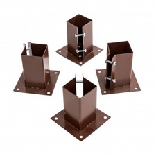 NEW! 4x Heavy Duty Bolt Down Fence Post Shoe Grip Holder - 75 x 75mm